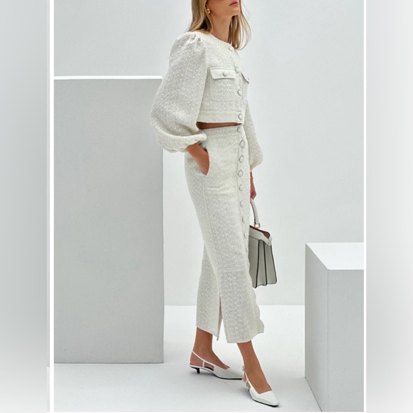 Vita grace Adriana Scallop Button Skirt | Ivory size S - Picture 4 of 12